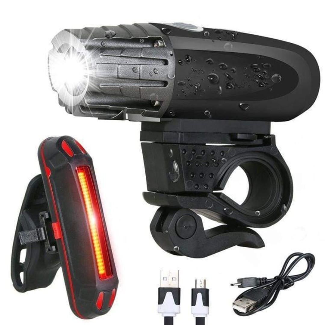 Comet LED Bike Head & Tail Light Set, 500mA USB Rechargeable Battery, Swivel, Quick Release Bracket