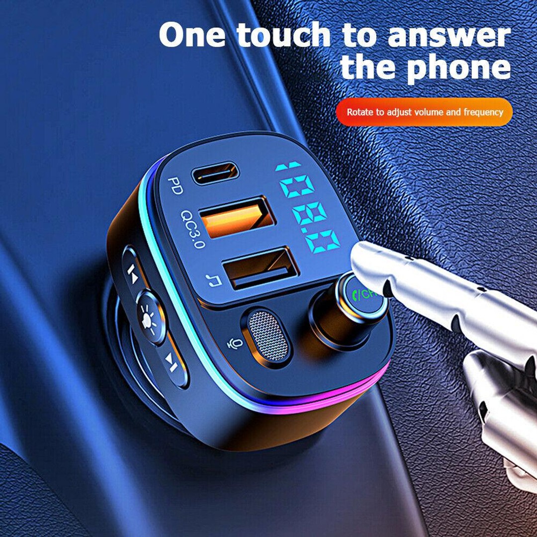 Wireless Car Bluetooth Handsfree FM Transmitter MP3 Adapter DUAL Fast Charger