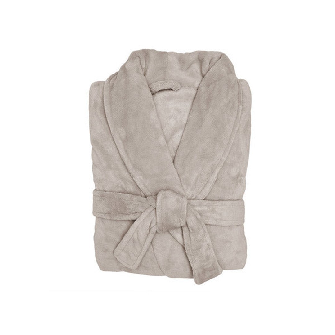 Bambury Microplush Robe Medium Or Large, Stone, hi-res