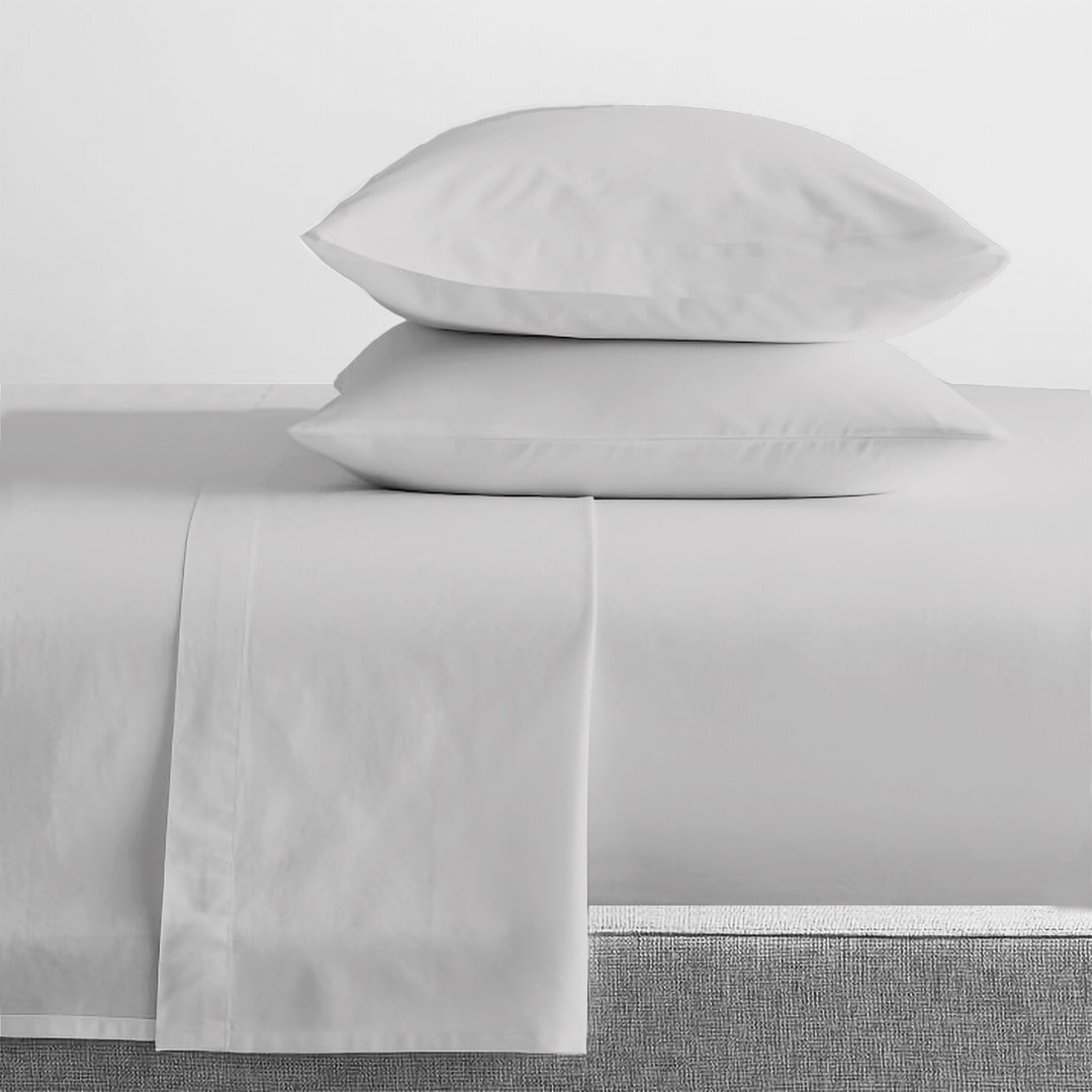 Renee Taylor Single Bed Sheet/Pillowcase Set 300TC Organic Cotton Bedding Vapour