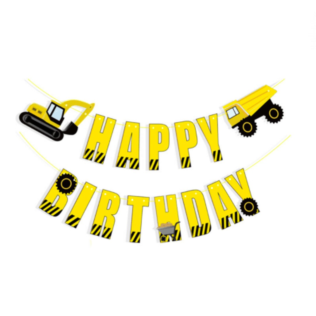 Taylorson Construction Vehicles Birthday Party - Banner