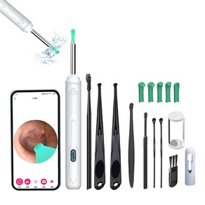 Wireless Visual Otoscope WiFi Ear Wax Removal Tool with Ear Pick Set - White