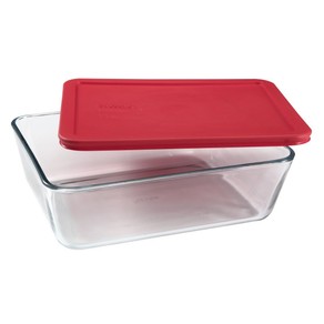 Pyrex Simply Store™ 11 Cup Rectangle Container with Red Lid   Set 2