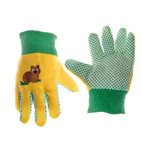 Cyclone Kids/Childrens Cotton Gardening Gloves Wombat Planting 3y+ Yellow