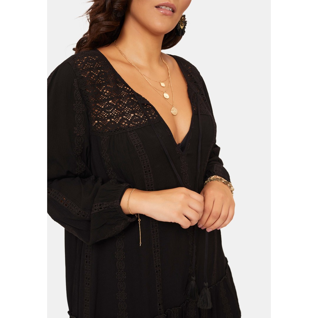 THE POETIC GYPSY Supreme Lace Dress, BLACK, hi-res