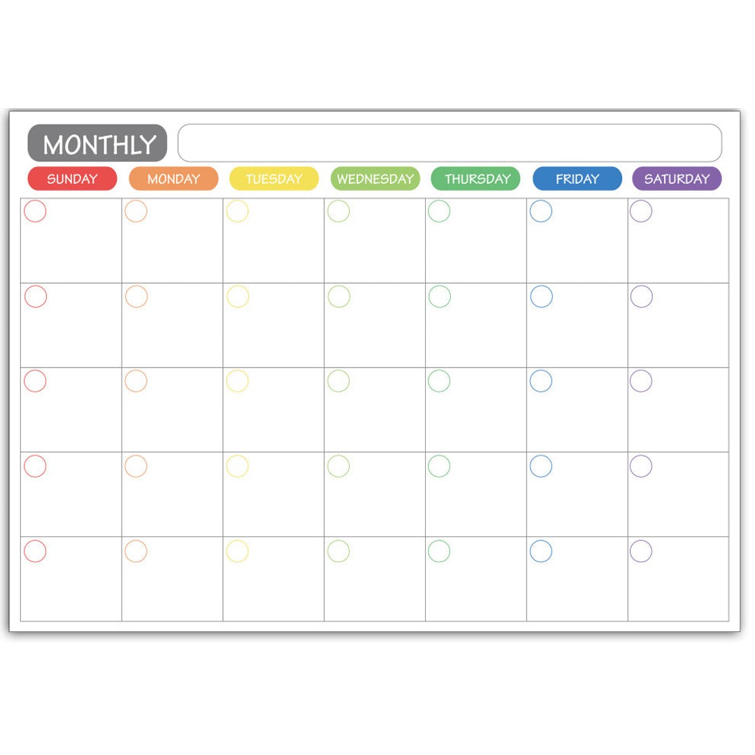 Monthly Fridge Calendar Whiteboard with Marker & Eraser