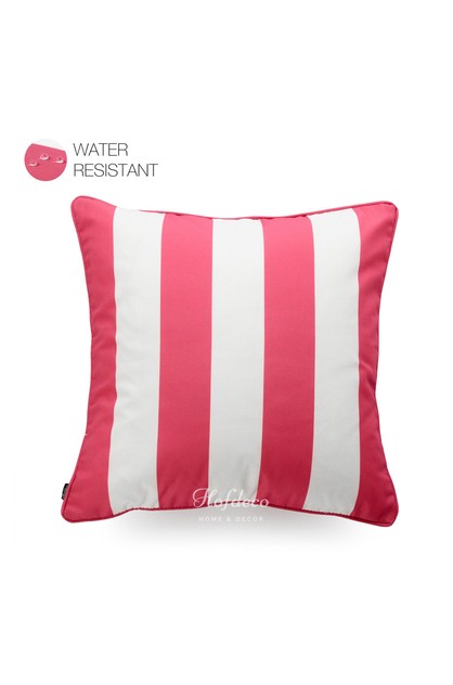 Hot Pink Outdoor Pillow Cover Stripes, Hot Pink Outdoor Cushions