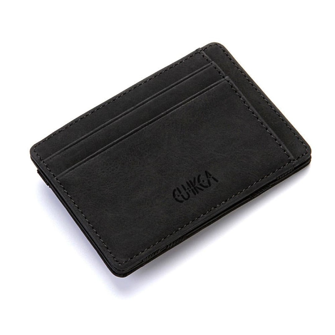Vibe Geeks 4 Card Slots Ultra Thin Bi-Fold Magic Wallet with Zipper for Men