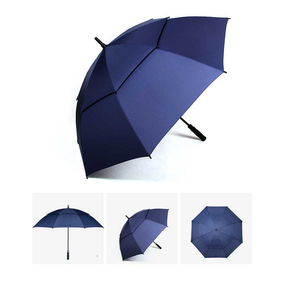 Zakka Golf Umbrella Windproof Umbrella Extra Large Golf Umbrella - 135cm Blue