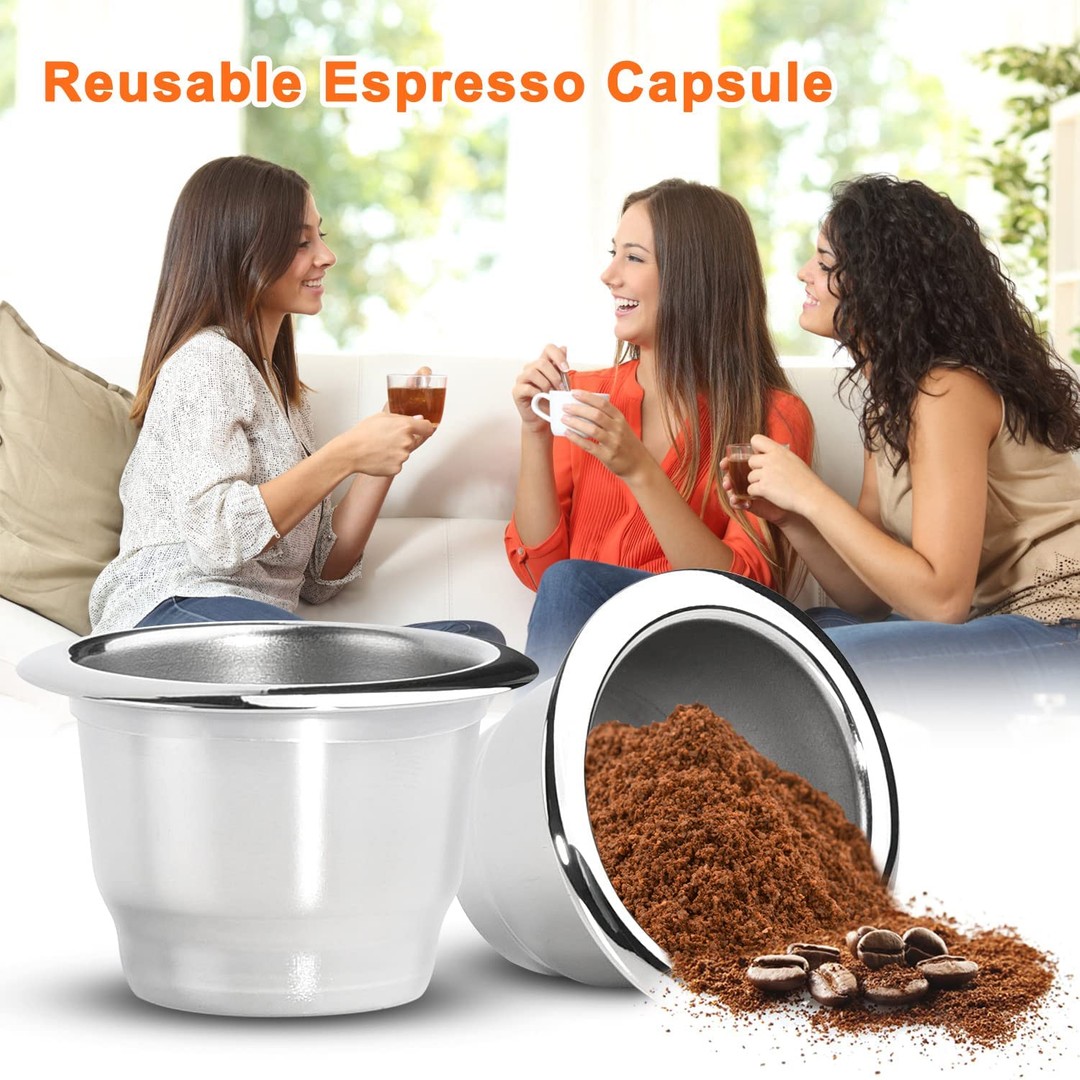 106pcs Stainless Steel Refillable Coffee Capsules Cup for Nespresso