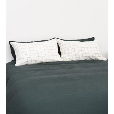 Father Rabbit Linen Duvet Cover Forest Green Father Rabbit