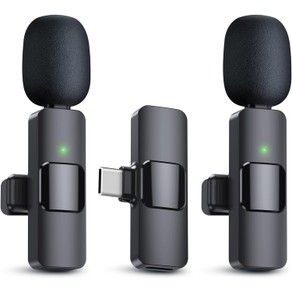 2Pack USB C Wireless Microphone for Android Phone Laptop