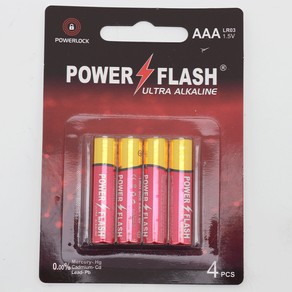 Power Flash AAA Ultra Alkaline Batteries Pack of 4