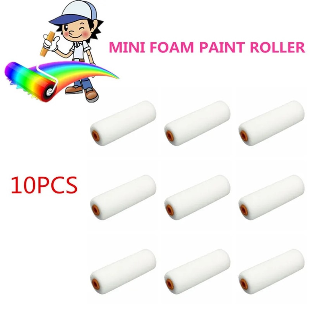 10PCS 100mm Paint Roller Brush Durable Foam Paint Roller Sleeve Cover Art Sets For Painting 