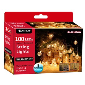 Sansai 100 LED Electric Bubble Decorative/Christmas String Lights Warm White