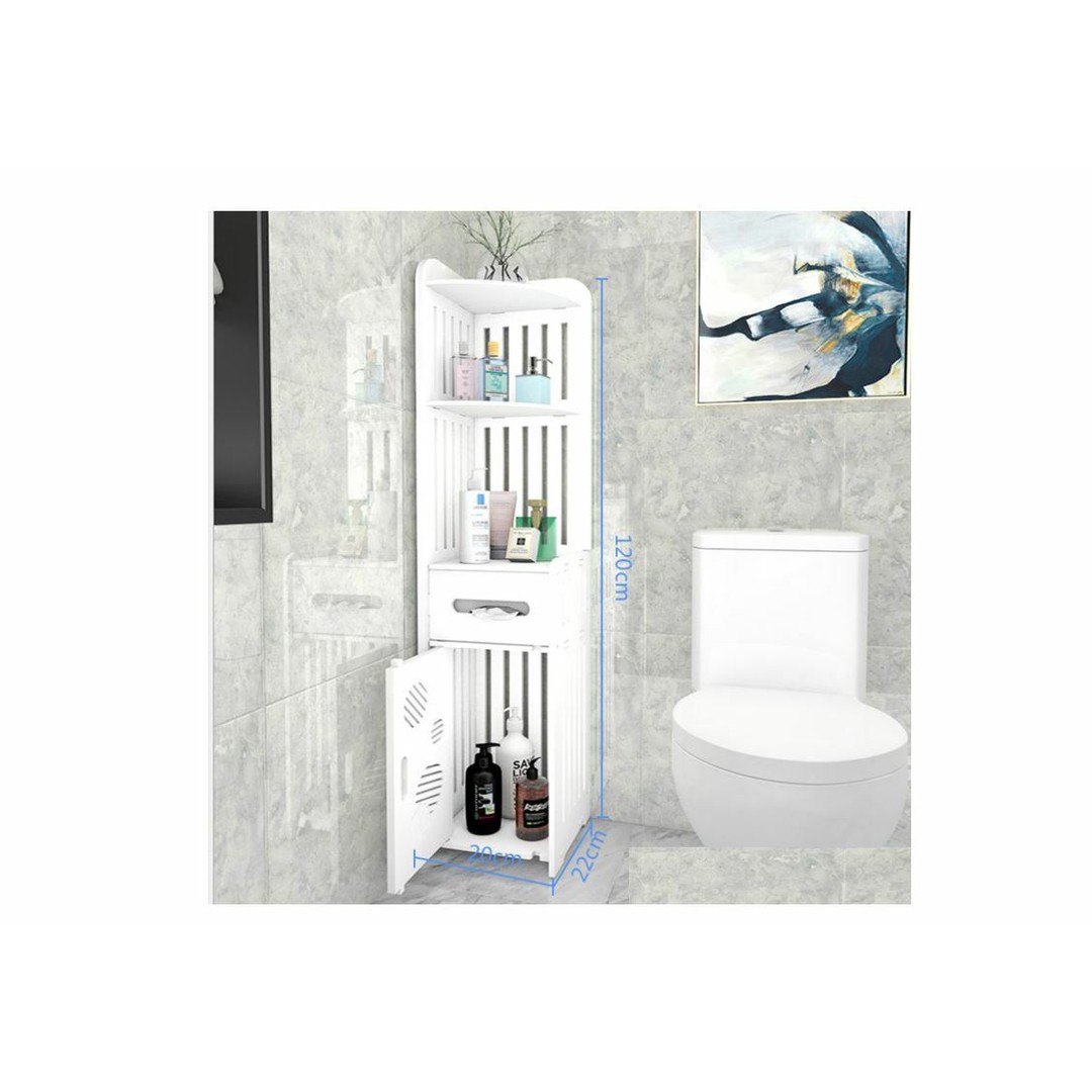 HES TALL Corner Storage Shelf Bathroom Cabinet Toilet Vanity Organizer Holder