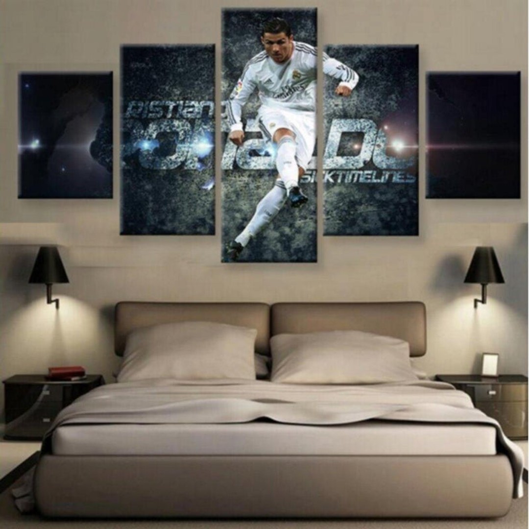 Framed 5 Panels - Cristiano Ronaldo - Canvas Print Wall Art