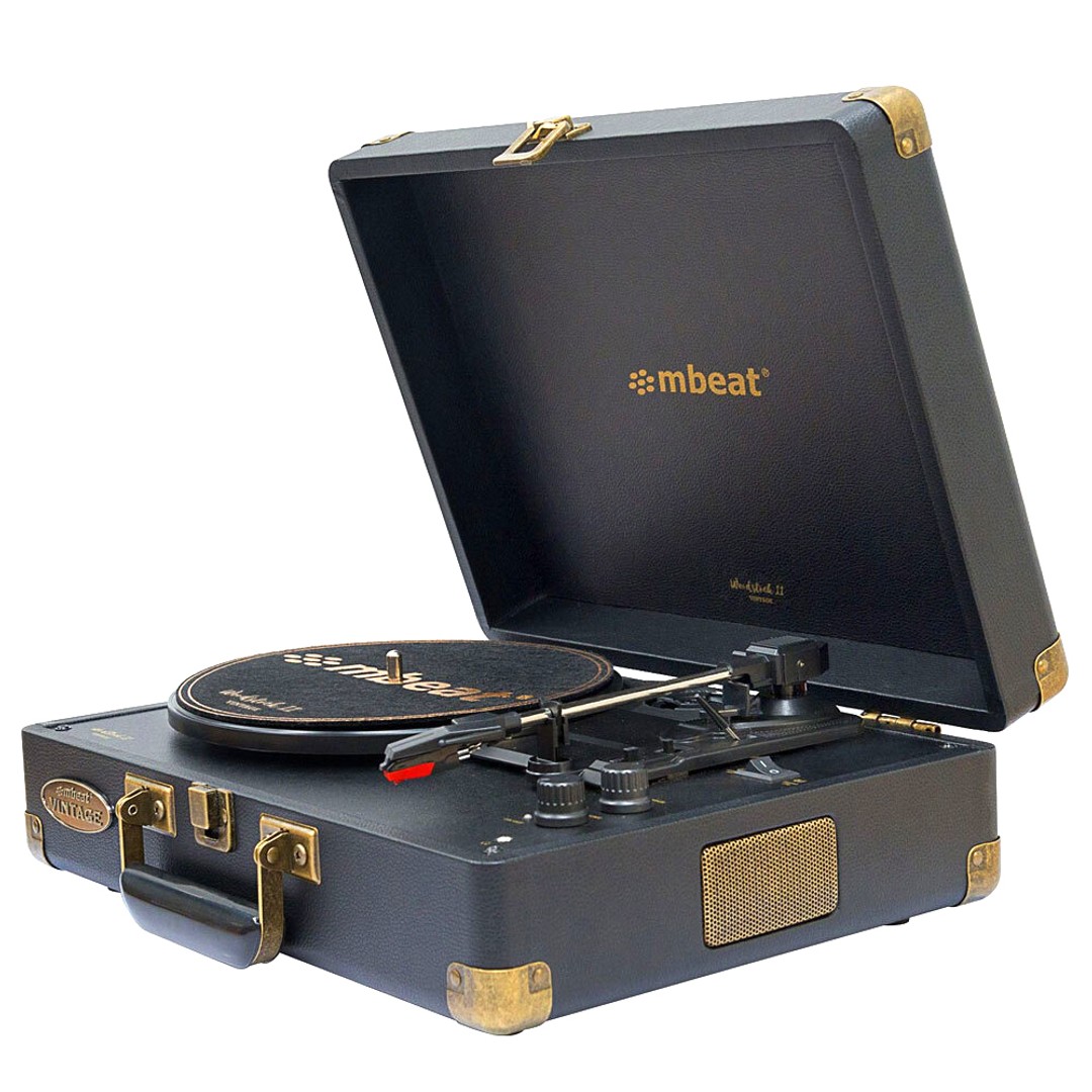 Mbeat Woostock 2 Retro Bluetooth Sound Music Vinyl Turntable Record Player Black