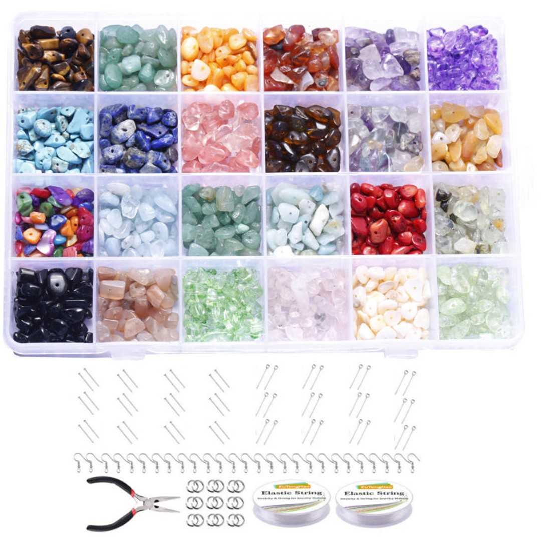 Crystal Chip Beads Jewelry Making Kit for Earring Necklace Bracelets DIY
