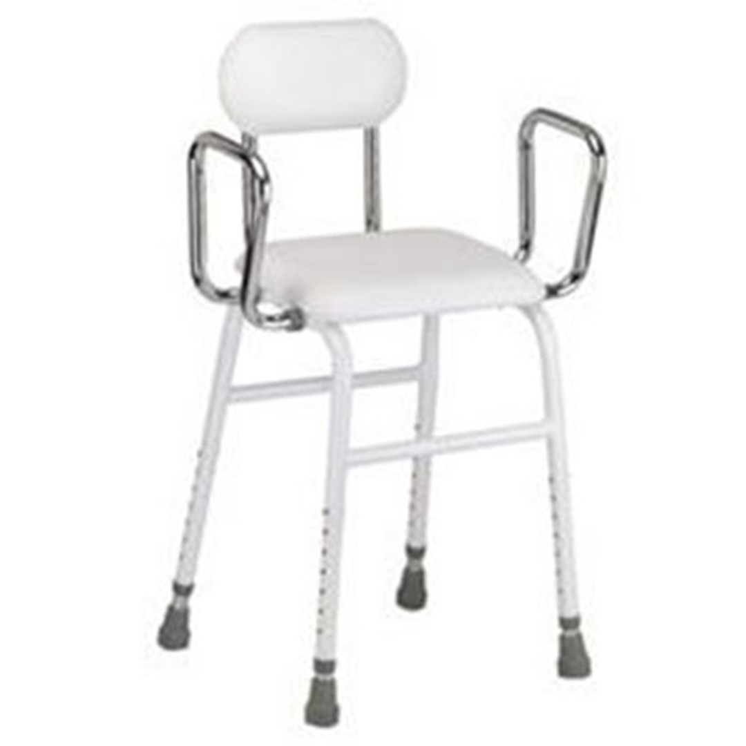 Perching Stool with Arms and Backrest