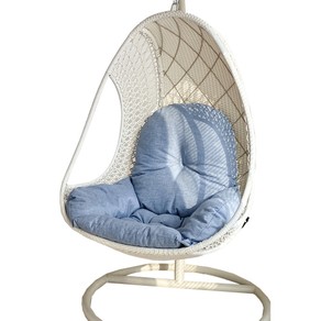 Egg Chair Cushion Hanging Swing Chair Seat Pad with Backrest Pillow - Blue