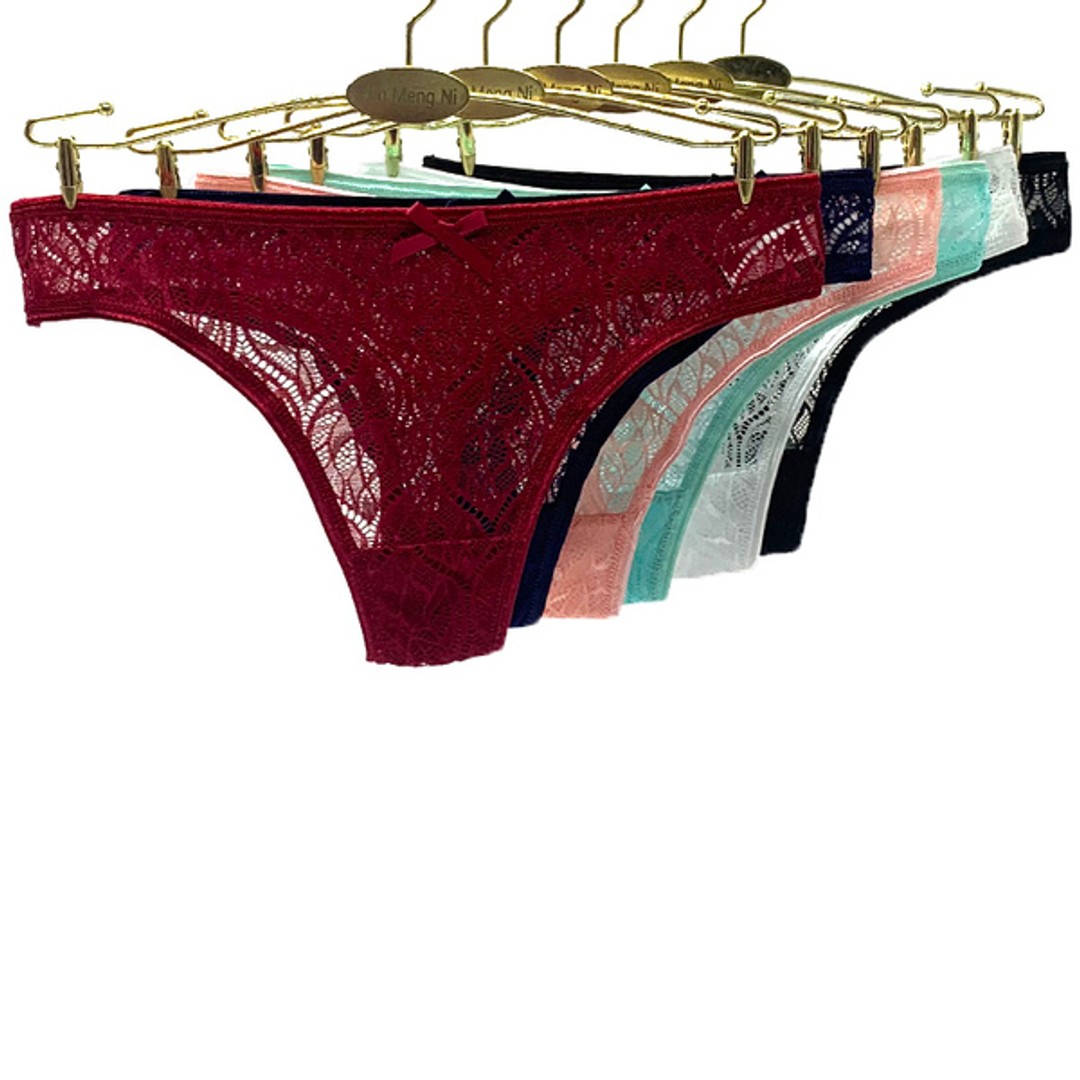 Yun Meng Ni 6 X Womens Sheer Nylon Briefs - Assorted Colours Underwear Undies 87416 Multicoloured