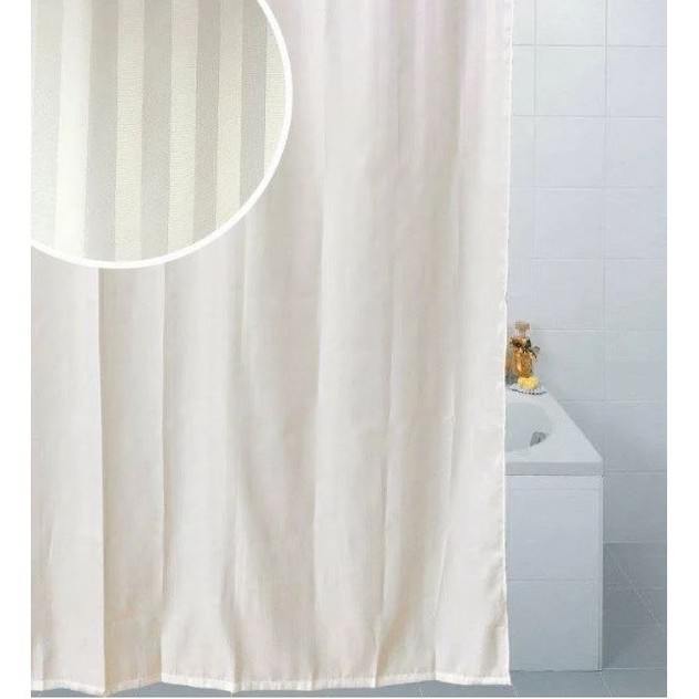 Blue Canyon Fabric Shower Curtain Plain White 180cm x 220cm Extra Long 