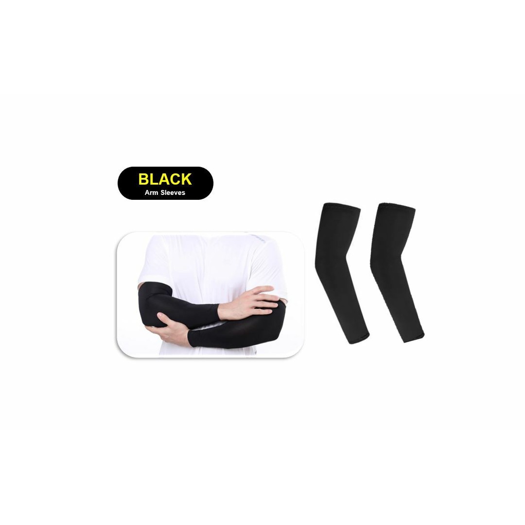 HES #PTN BLACK Arm Sleeves Cycling Armwarmers Summer UV Sun Protection Unisex