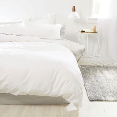 Living Co Duvet Cover Set Luxury Linen Blend Rust Living Co