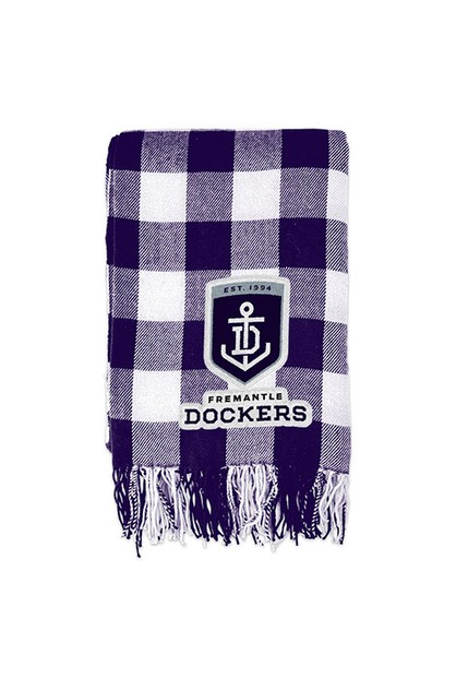 *NEW LARGE Licensed AFL Fremantle Dockers Freo Polar Fleece Throw Blanket Gift 