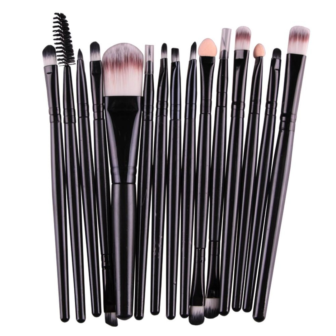 Professional 15 Pcs Cosmetic Makeup Brush *Set* Complete Black