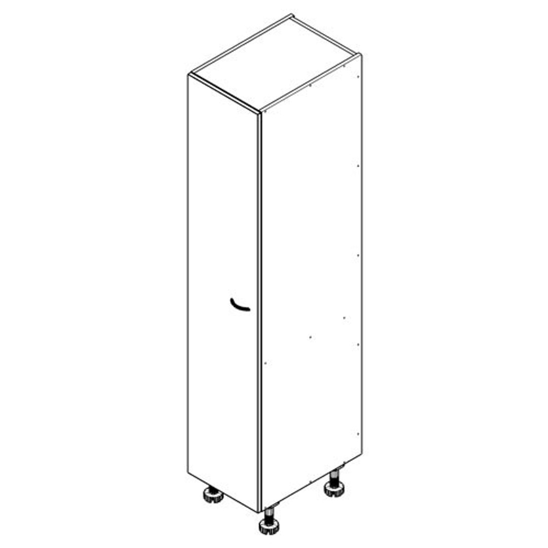Rebon Kitchen Pantry Cabinet 1 Door 400mm White Painted Flat Pack, White, hi-res