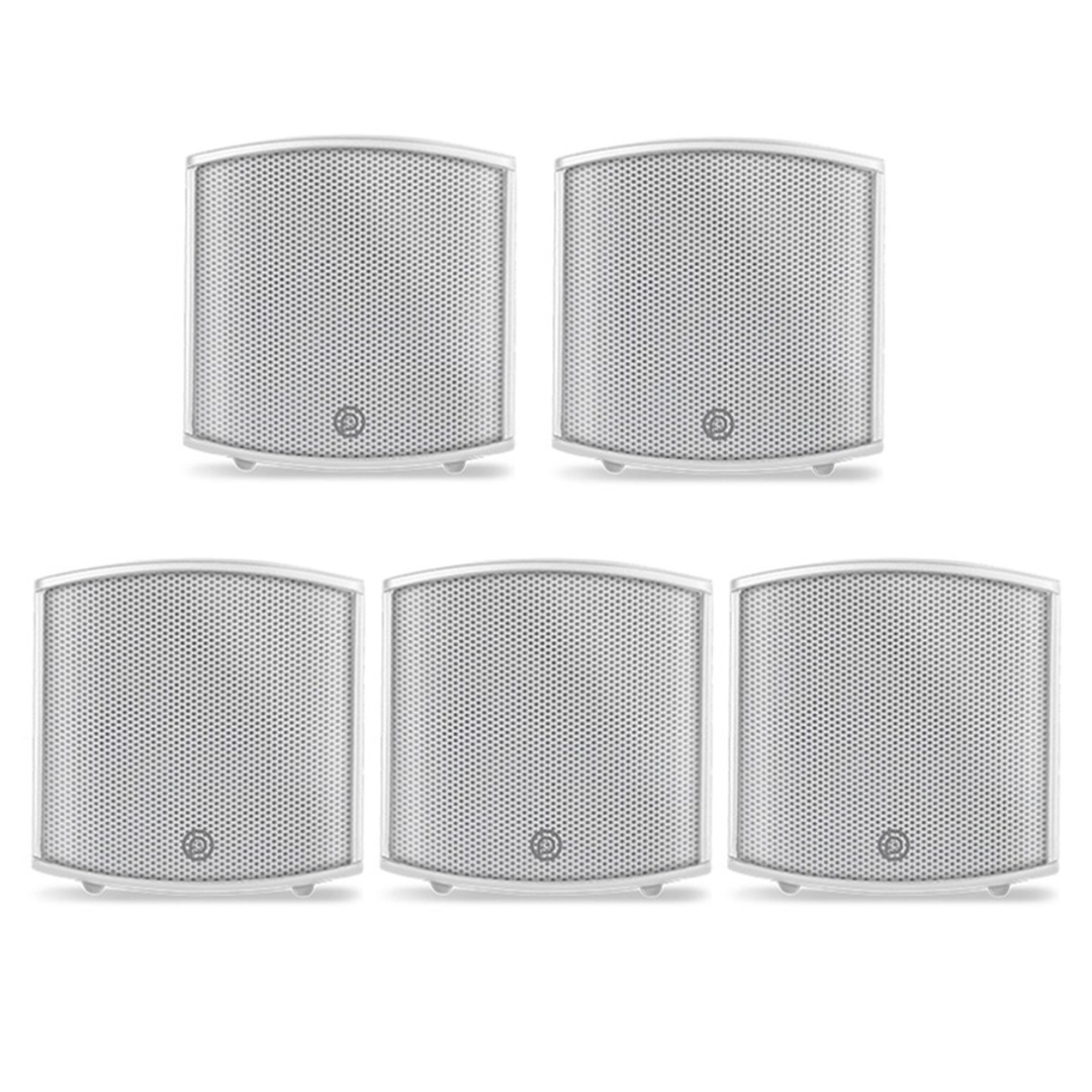 5x Pure Acoustics 100W Audio Satellite Speaker Wall Mountable w/Bracket White