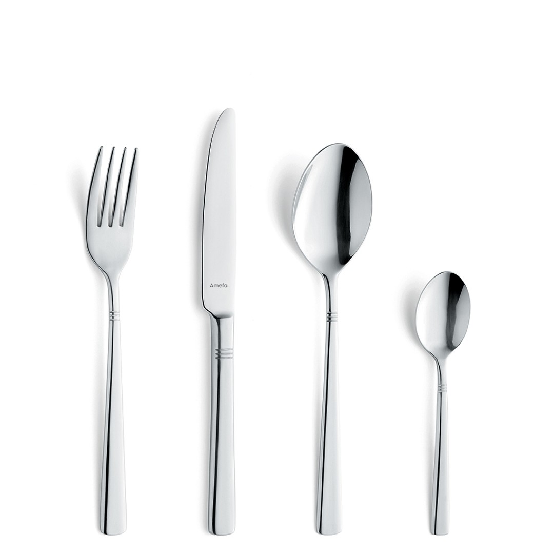 24pc Amefa Carmel Cutlery Set Stainless Steel Knife/Spoon/Fork Teaspoon Silver