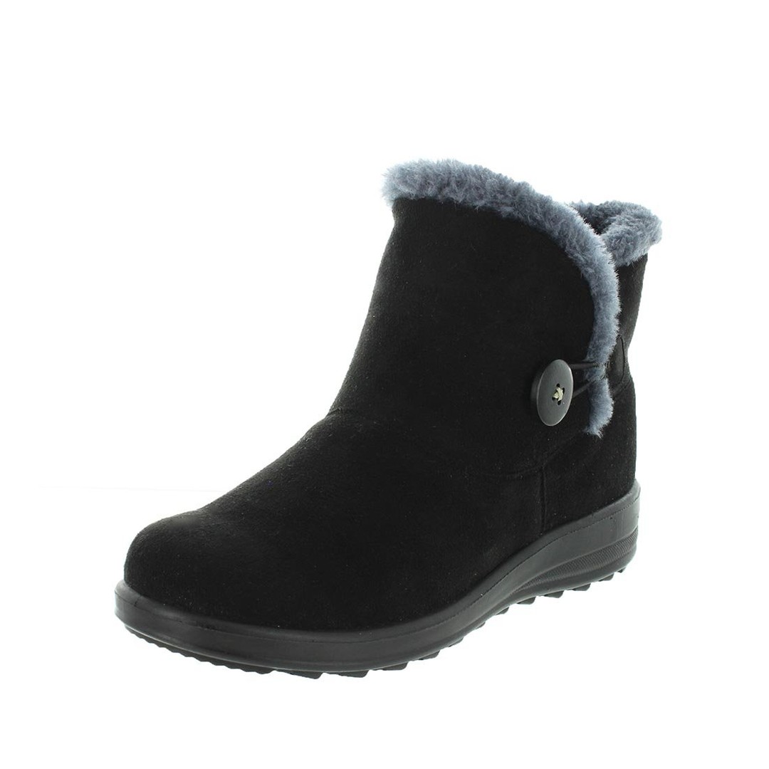 Panda Eugenia Suede Ankle Boots Womens Bootie Button Detail
