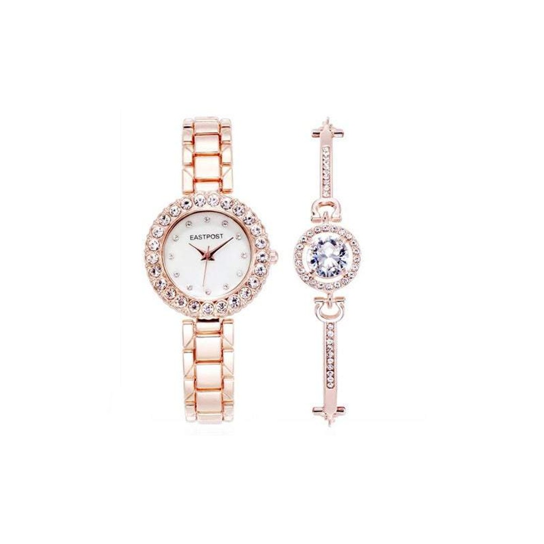 Women's Watches Chic Serene And Bracelet Set 2Pcs Lady Gift, Rose Gold, hi-res