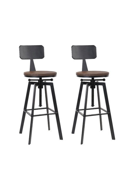 Artiss Set Of 2 Rustic Industrial Style, Industrial Style Bar Stools Australia