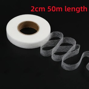 50m Double Sided PA Interlining Adhesive Fabric Black White Clothes Apparel Iron On Hem Tape
