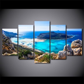 Framed 5 Panels - Seascape - Canvas Print Wall Art