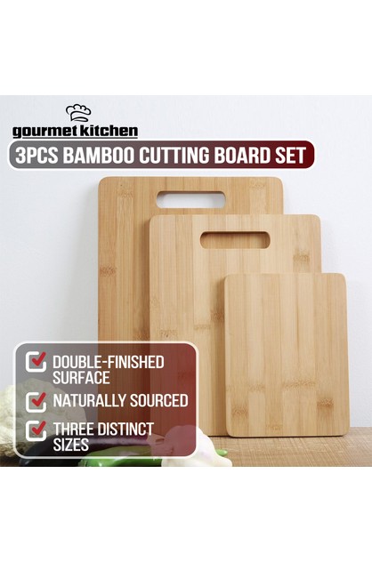 Kitchen Bamboo Cutting Board Set Wood Small Large Big Serving Chopping Block 