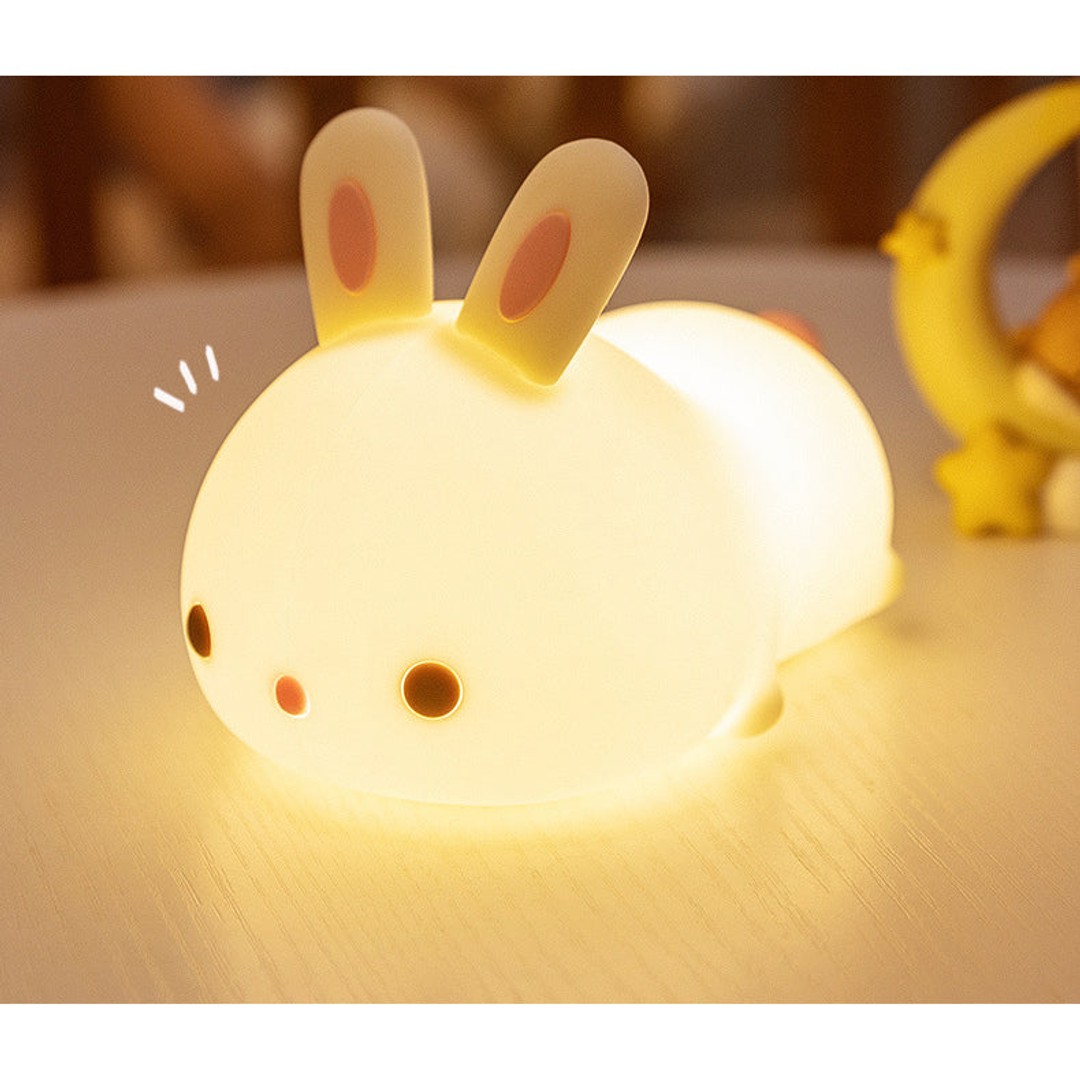 Zakka Night Light Tapping Rechargeable Night Light Sleeping Lights Bunny