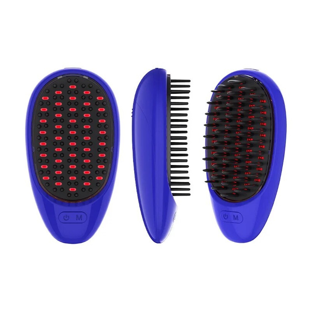 Electric Massage Comb Anti Hair Loss Vibration Massage Comb With Red Light Blue Light Therapy Laser Hair Growth Brush