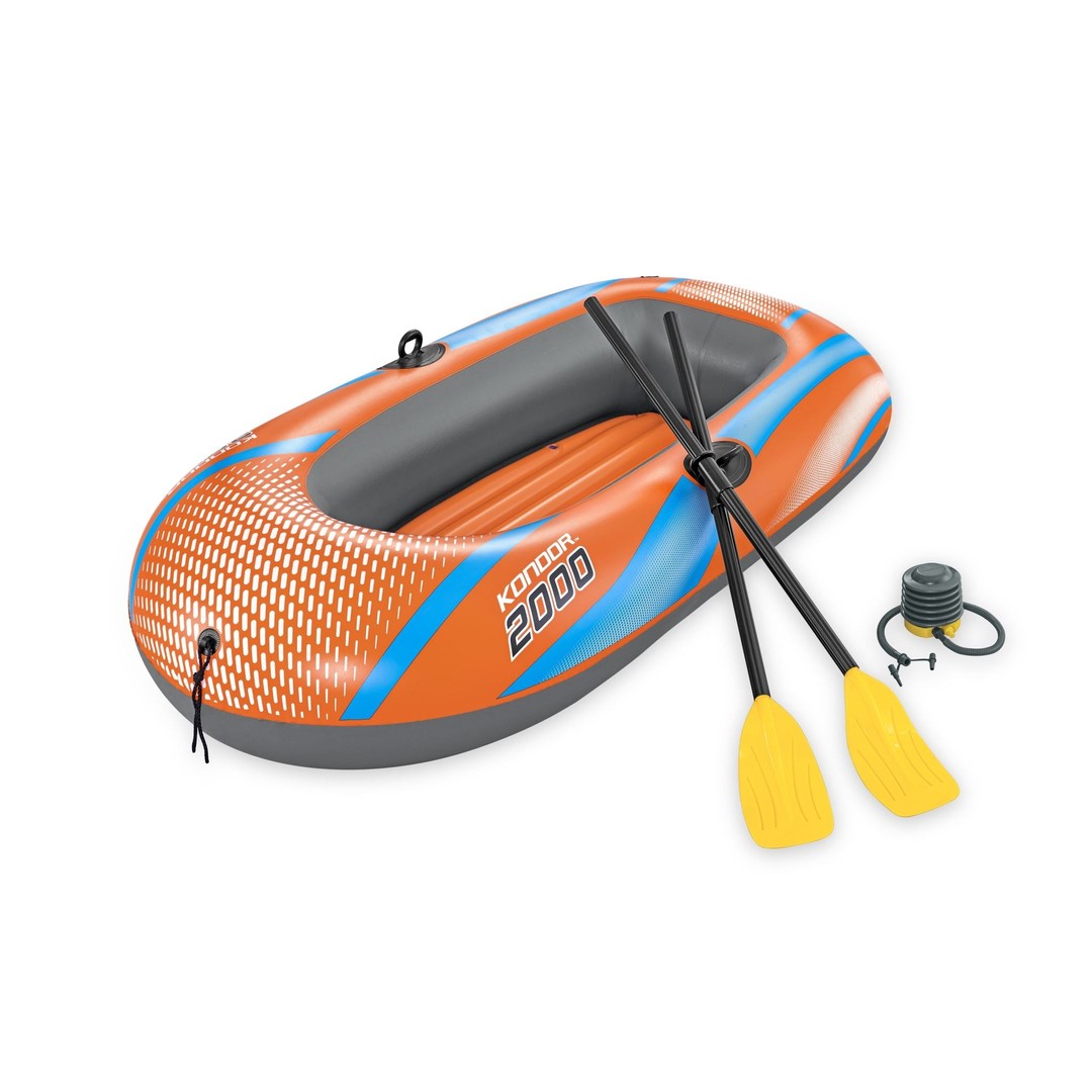 185x97cm Two Persons Inflatable Kayak with Oars, Pump, Repair Patch