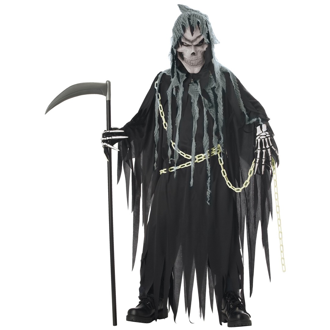 Costume King® Mr Grim Reaper Glow In The Dark Evil Ghost Death Halloween Child Boys Costume