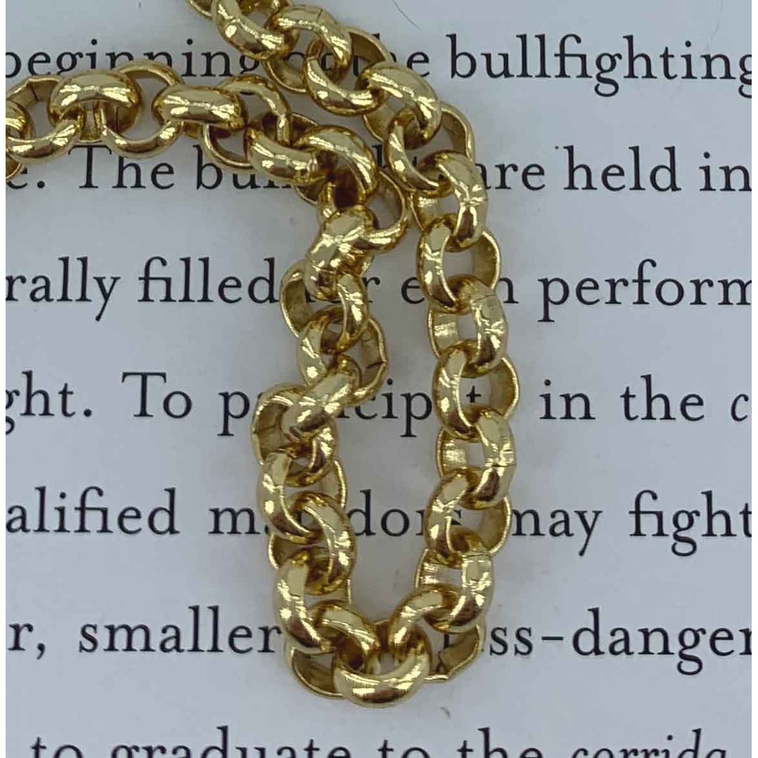 18K Gold Rolo or Belcher 5.7mm wide Chain (Sold per cm), As shown, hi-res