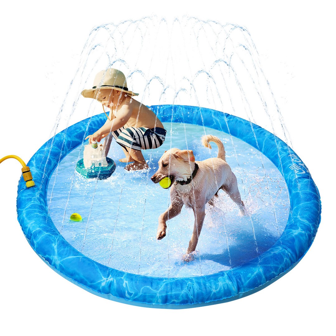 Pet Mat  Dog Sprinkler Splash Swimming Paddling Pool  Outdoor Water Play Spray Toy130cm