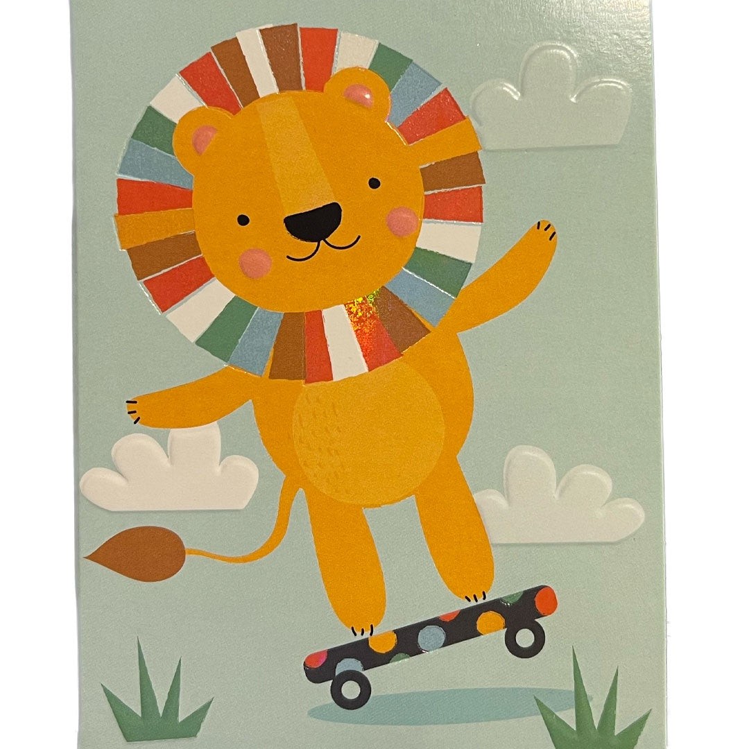 Birthday Card | Skateboard Lion