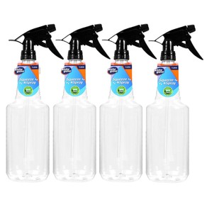 4PK White Glove Spray Bottle 1L Refillable Container Jar w/ Spray Nozzle Black