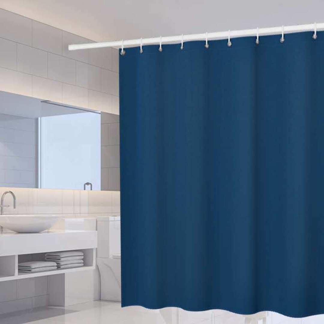White Shower Curtains Waterproof Thicken Bath Curtain Solid Color Polyester Fabric Partition Curtain Home Bathroom 