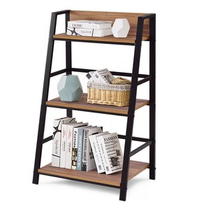 Costway 3-Tier Display Ladder Shelf Storage Book Shelf Organizer Wall Bookcase Plant Stand Home Office